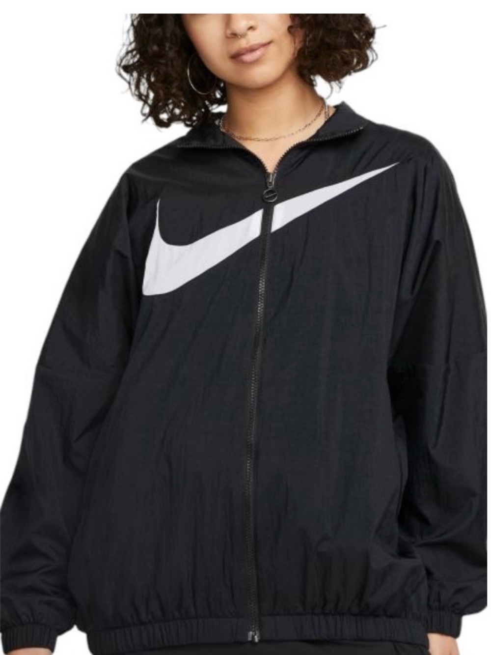 Nike Black Bomber Jacket with White Swoosh